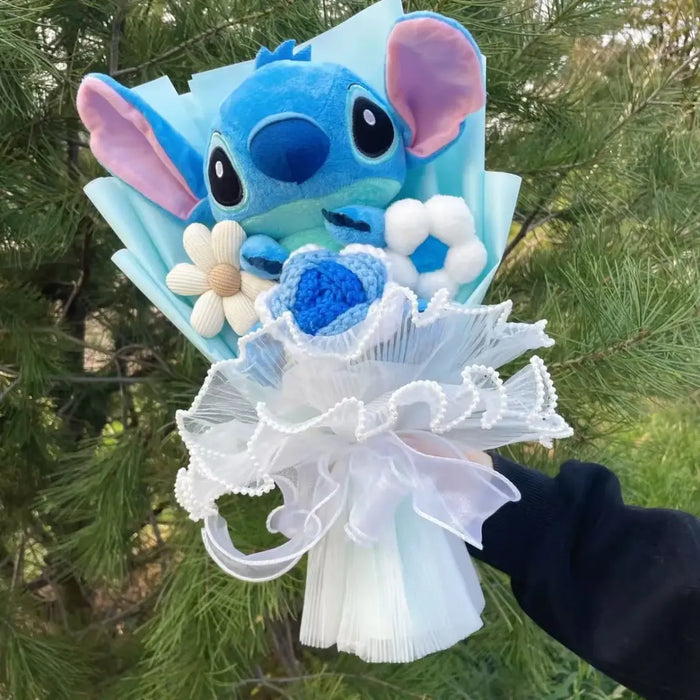 Kawaii Stitch Plush Bouquet – Crochet Flowers Graduation & Valentine Gift - for just $31.95! 