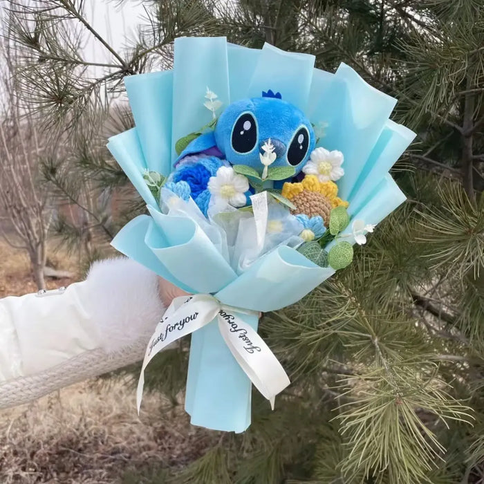 Kawaii Stitch Plush Bouquet – Crochet Flowers Graduation & Valentine Gift - for just $31.95! 