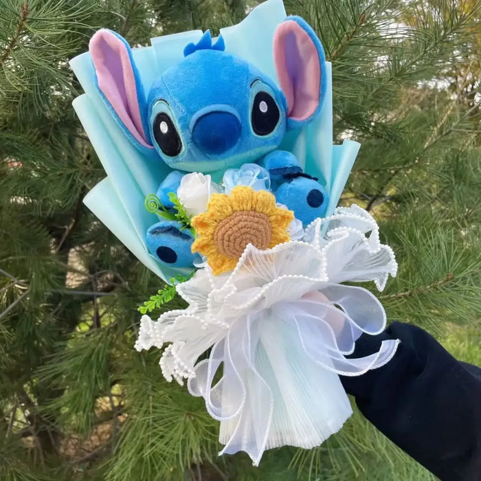 Kawaii Stitch Plush Bouquet – Crochet Flowers Graduation & Valentine Gift - for just $31.95! 