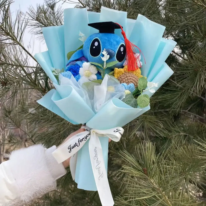 Kawaii Stitch Plush Bouquet – Crochet Flowers Graduation & Valentine Gift - for just $31.95! 