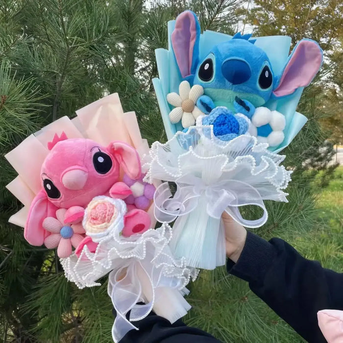 Kawaii Stitch Plush Bouquet – Crochet Flowers Graduation & Valentine Gift - for just $31.95! 