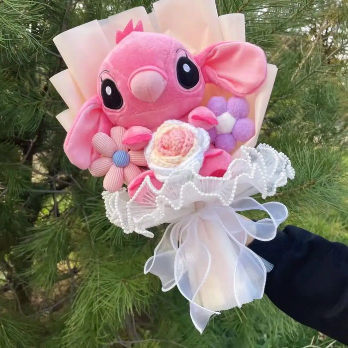 Kawaii Stitch Plush Bouquet – Crochet Flowers Graduation & Valentine Gift - for just $31.95! 