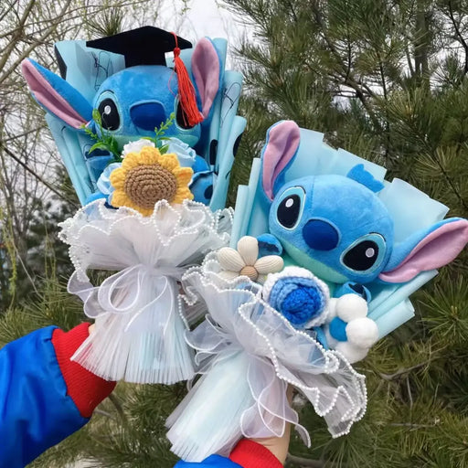 Kawaii Stitch Plush Bouquet – Crochet Flowers Graduation & Valentine Gift - for just $31.95! 