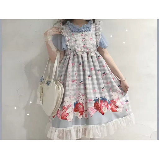 Strawberry Bunny Lolita JSK Dress – Harajuku Cosplay Style - for just $41.95! 