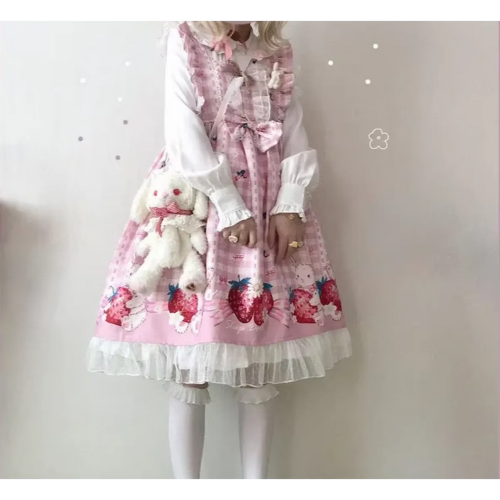 Strawberry Bunny Lolita JSK Dress – Harajuku Cosplay Style - for just $41.95! 