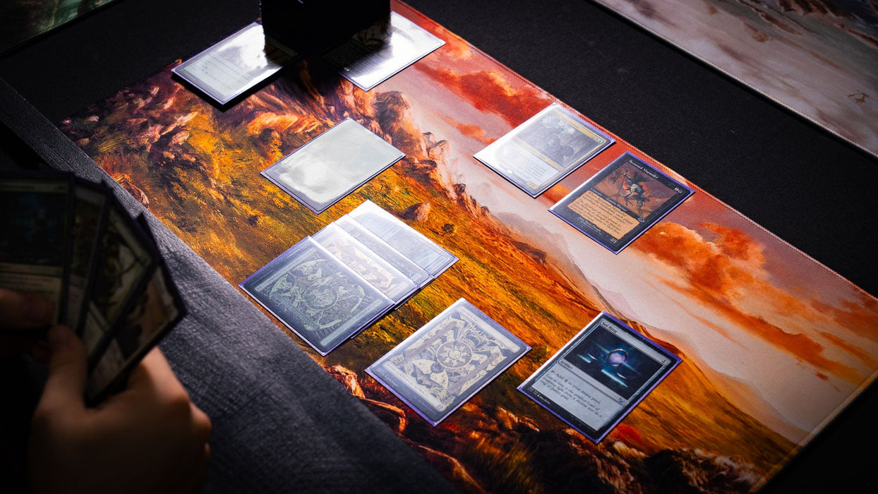 "Sunspire Plains" —  Fallen Lands Playmat by Carlos Balarezo - for just $39.95! 