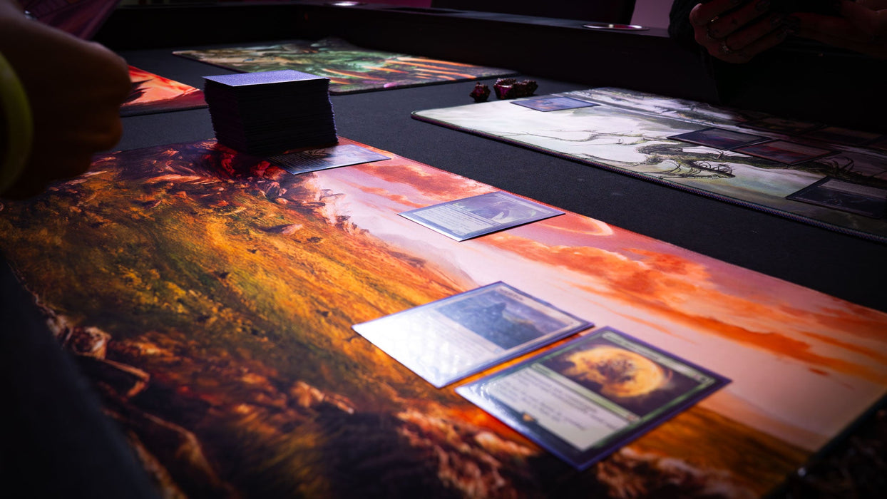 "Sunspire Plains" —  Fallen Lands Playmat by Carlos Balarezo - for just $39.95! 