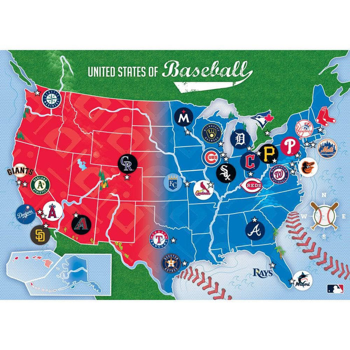 MLB - League Map 500 Piece Jigsaw Puzzle - for just $16.99! 