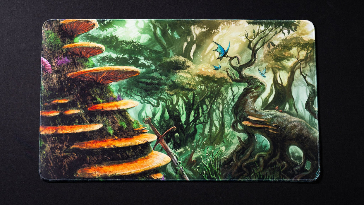 "Swordfall Forest" — Fallen Lands Playmat by Carlos Balarezo - for just $39.95! 