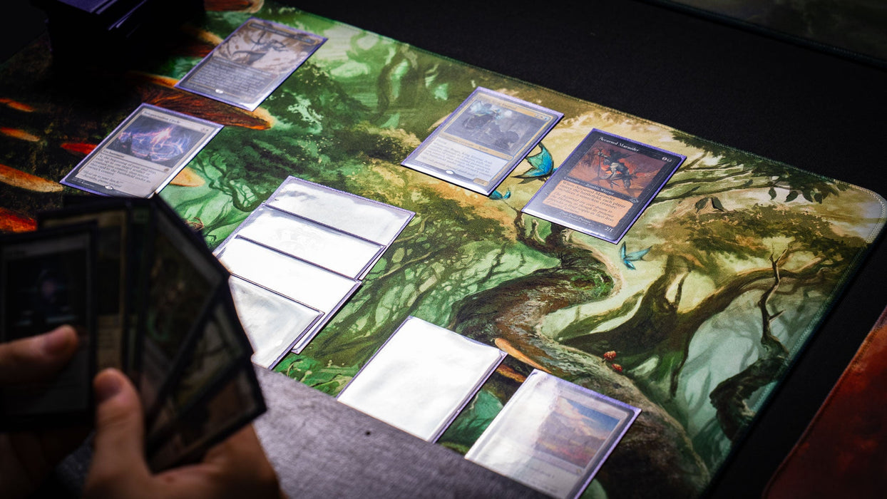 "Swordfall Forest" — Fallen Lands Playmat by Carlos Balarezo - for just $39.95! 
