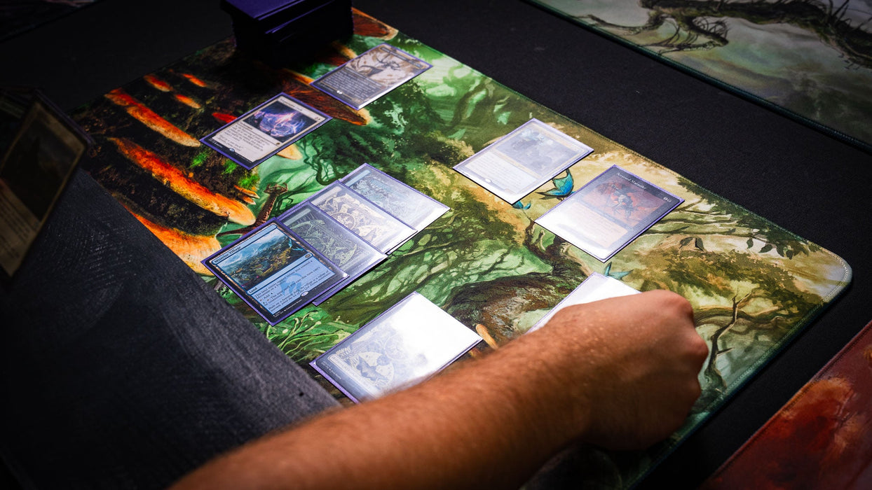 "Swordfall Forest" — Fallen Lands Playmat by Carlos Balarezo - for just $39.95! 