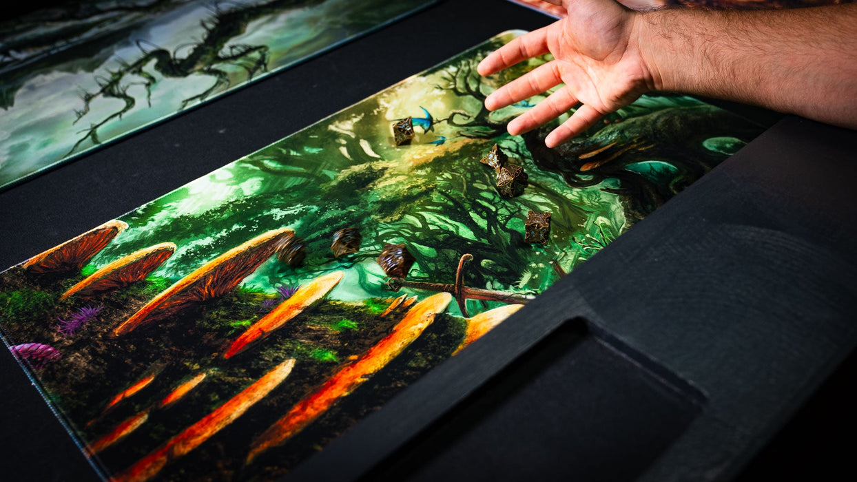 "Swordfall Forest" — Fallen Lands Playmat by Carlos Balarezo - for just $39.95! 