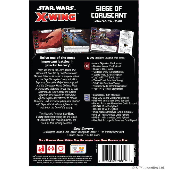 Star Wars: X-Wing 2nd Edition - Siege of Coruscant Battle Pack - for just $24.99! 