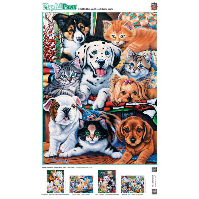 Playful Paws - Hide and Seek 300 Piece EZ Grip Jigsaw Puzzle - Just $14.99! Shop now at Retro Gaming of Denver