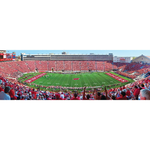 Wisconsin Badgers - 1000 Piece Panoramic Jigsaw Puzzle - Center View - Just $19.99! Shop now at Retro Gaming of Denver