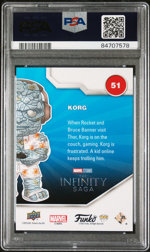 2023 UPPER DECK FUNKO POP MARVEL  KORG GAMER PATINA #51  PSA 10 - for just $54! 