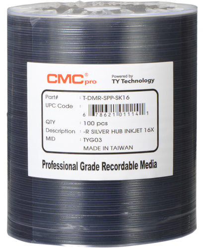 CMC Pro Taiyo Yuden 16X DVD-R 4.7GB Silver Inkjet Printable [Discontinued] - for just $26.95! 