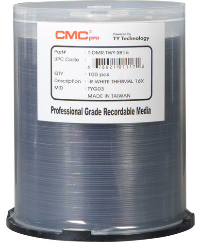 CMC Pro Taiyo Yuden 16X DVD-R 4.7GB White Thermal Printable [Discontinued] - for just $45.95! 