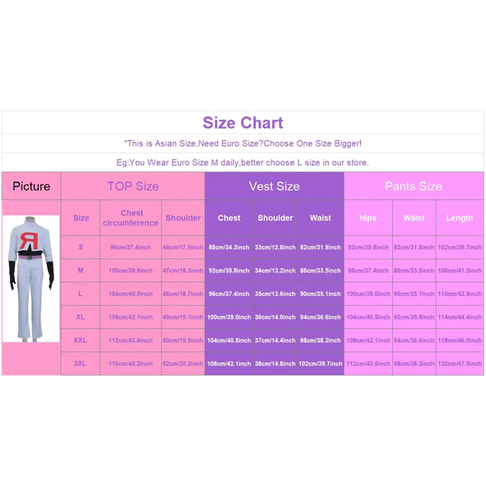 Team Rocket Jessie & James Cosplay Set – Anime Full Outfit for Men & Women - for just $33.95! 