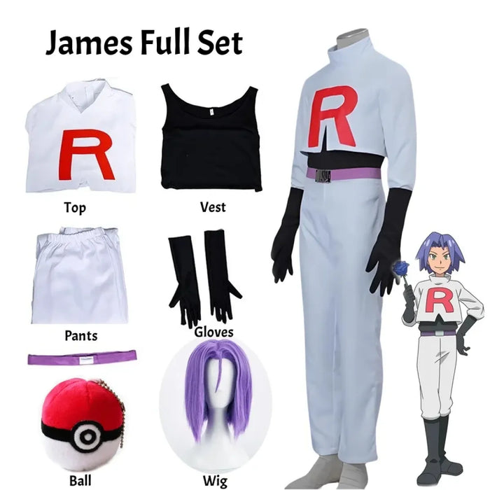 Team Rocket Jessie & James Cosplay Set – Anime Full Outfit for Men & Women - for just $33.95! 