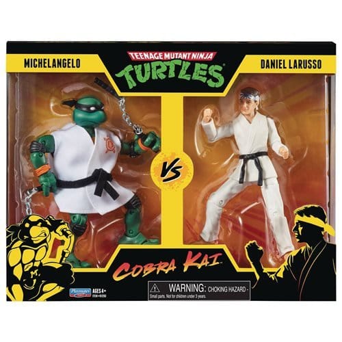 Teenage Mutant Ninja Turtles X Cobra Kai - Michelangelo vs. Daniel LaRusso 2-Pack Action Figures - Just $43.97! Shop now at Retro Gaming of Denver