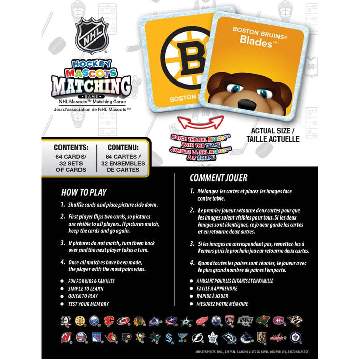 NHL Mascots Matching Game - for just $14.99! 