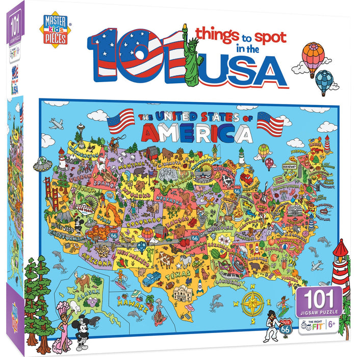 101 Things to Spot in the USA 100 Piece Kids Jigsaw Puzzle - Just $12.99! Shop now at Retro Gaming of Denver