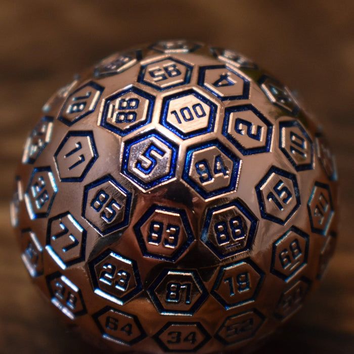 The Orb D100 -  Aqua and Bronze Metal Die - Just $39.99! Shop now at Retro Gaming of Denver