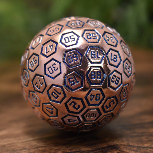 The Orb D100 -  Aqua and Bronze Metal Die - Just $39.99! Shop now at Retro Gaming of Denver