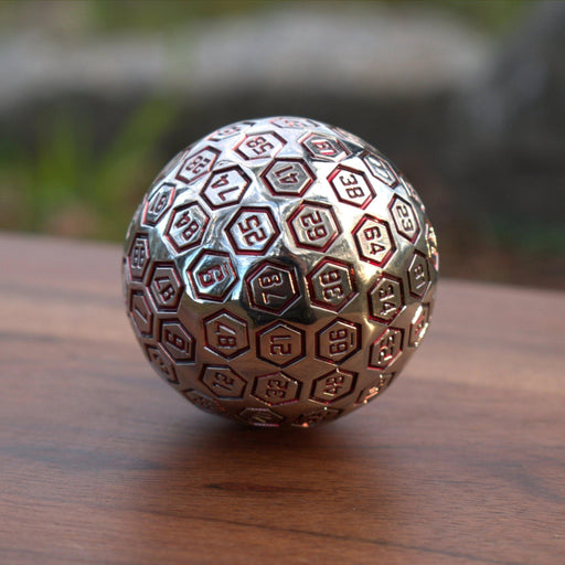 The Orb D100 -  Crimson and Silver Metal Die - Just $39.99! Shop now at Retro Gaming of Denver