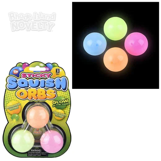 1.6" Squish Sticky Glow In The Dark Orbs 3 Pack - Just $2.99! Shop now at Retro Gaming of Denver