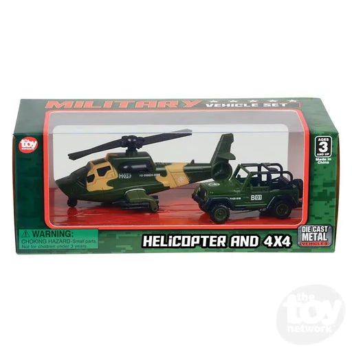 2 Piece Diecast Military Set Helicopter And Jeep - Premium Trains & Vehicles - Just $11.99! Shop now at Retro Gaming of Denver