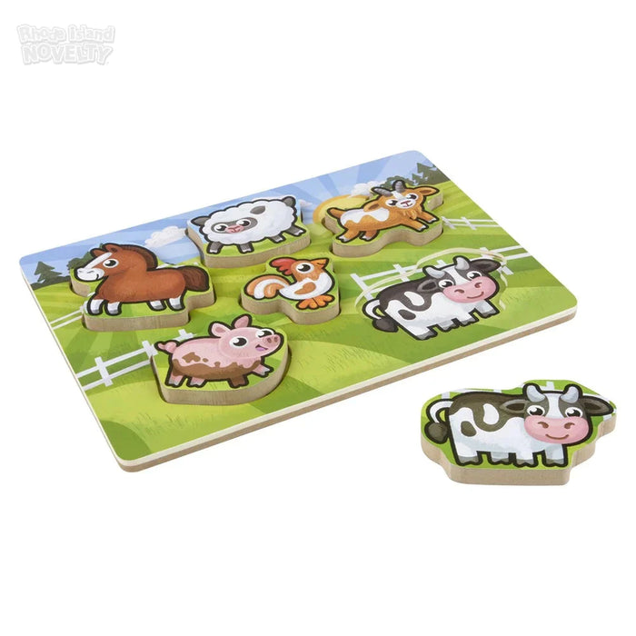 6 Piece Chunky Farm Theme Wooden Puzzle - Just $12.99! Shop now at Retro Gaming of Denver