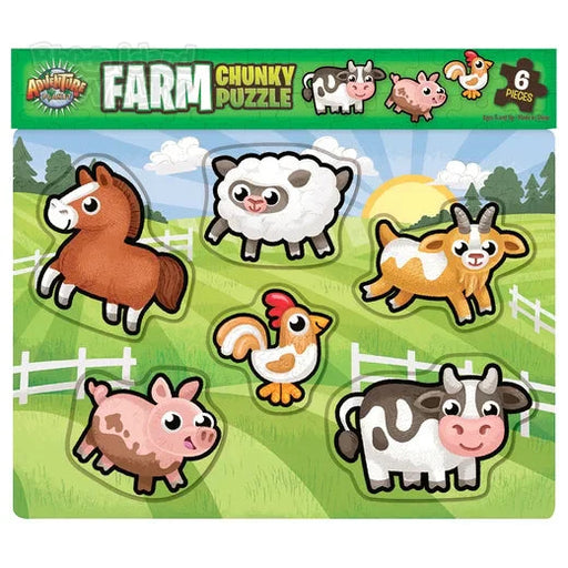 6 Piece Chunky Farm Theme Wooden Puzzle - Just $12.99! Shop now at Retro Gaming of Denver