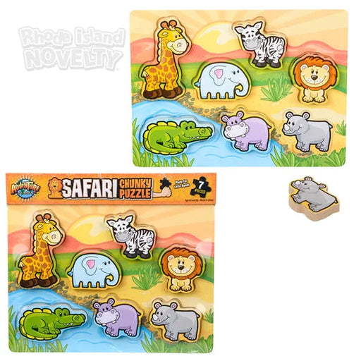 7 Piece Chunky Safari Toon Wooden Puzzle - Just $12.99! Shop now at Retro Gaming of Denver