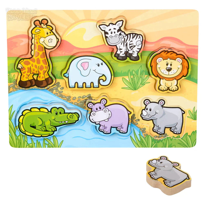 7 Piece Chunky Safari Toon Wooden Puzzle - Just $12.99! Shop now at Retro Gaming of Denver