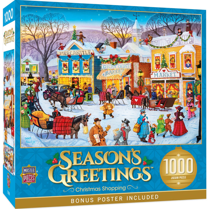 Season's Greetings - Christmas Shopping 1000 Piece Jigsaw Puzzle - Just $16.99! Shop now at Retro Gaming of Denver