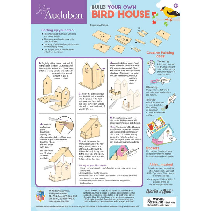 Audubon - Bird House Buildable Wood Craft & Paint Kit - for just $19.99! 