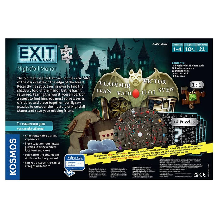 EXIT: Nightfall Manor (with Puzzle) - for just $27.95! 
