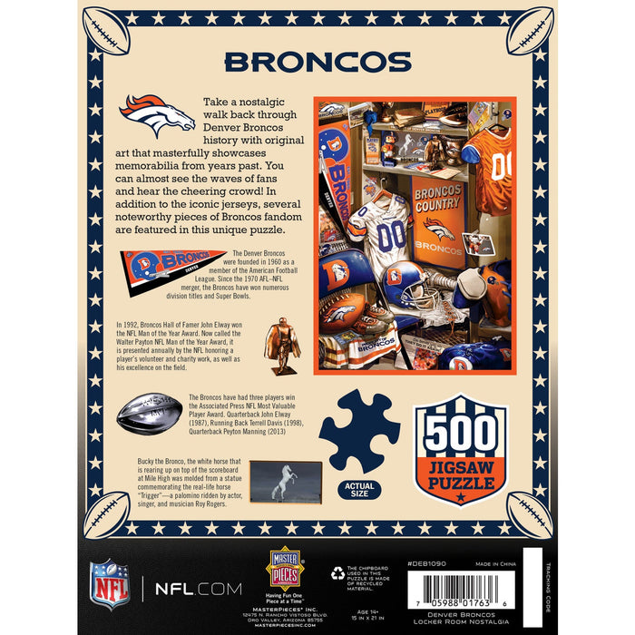 Denver Broncos - Locker Room 500 Piece Jigsaw Puzzle - Just $16.99! Shop now at Retro Gaming of Denver