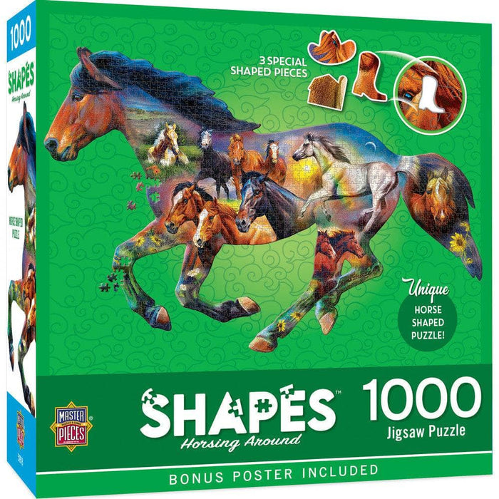 Shapes - Horsing Around 1000 Piece Shaped Jigsaw Puzzle - for just $16.99! 