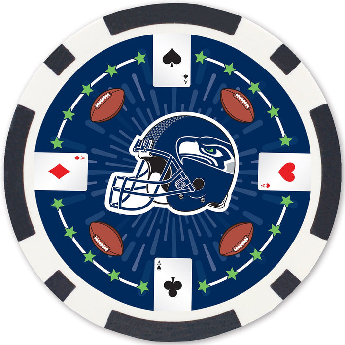 Seattle Seahawks 100 Piece Poker Chips - Premium Poker Chips & Sets - Just $20.99! Shop now at Retro Gaming of Denver
