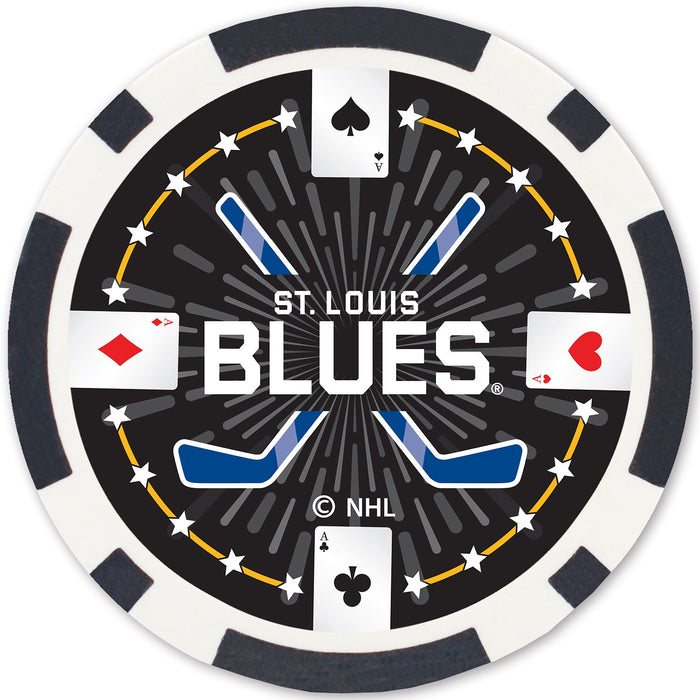 St. Louis Blues 100 Piece Poker Chips - Just $29.99! Shop now at Retro Gaming of Denver