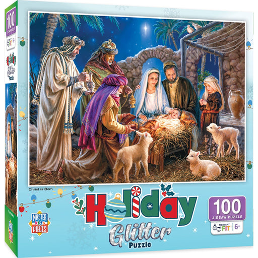 Holiday Glitter - Christ is Born 100 Piece Jigsaw Puzzle - for just $12.99! 