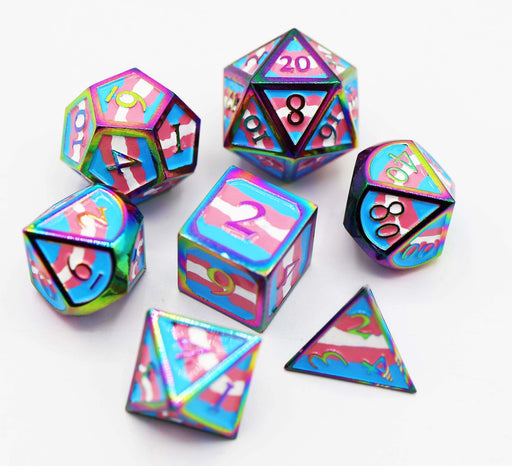 Transgender Pride Flag - Metal RPG Dice Set - for just $54.99! 