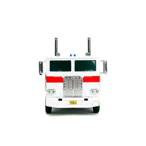 Transformers G1 Optimus Prime Big Rig with Ghostbusters Ecto-1 Graphics 1:24 Scale Die-Cast Metal Vehicle - for just $30.99! 