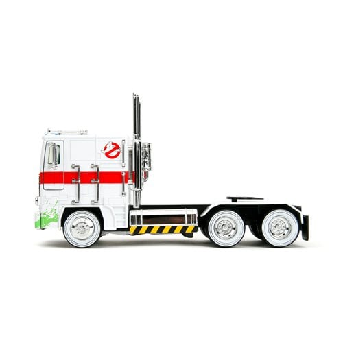 Transformers G1 Optimus Prime Big Rig with Ghostbusters Ecto-1 Graphics 1:24 Scale Die-Cast Metal Vehicle - for just $31.10! 