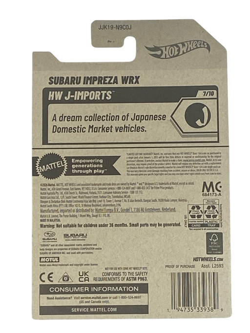 Hot Wheels Subaru Impreza WRX | J-Imports Series 7/10 - for just $2.79! 