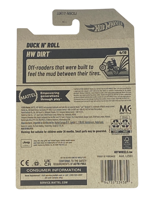 Hot Wheels Duck N' Roll | Dirt Series 4/10 - for just $9.99! 