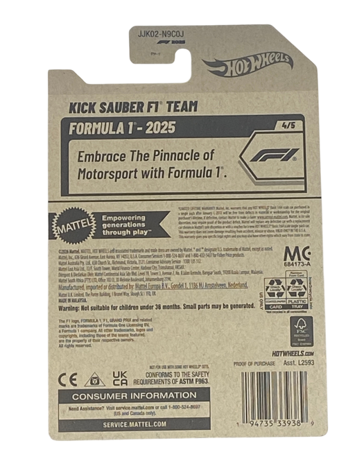 Hot Wheels Kick Sauber F1 Team | Formula 1 Series 4/5 - for just $2.49! 